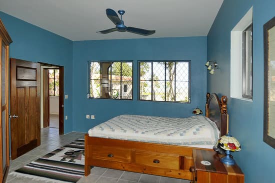 Bedroom with teal painted walls